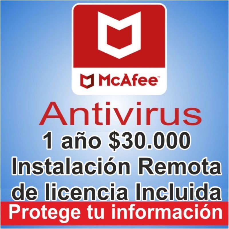 Licencia completa de Antivirus McAfee 1 año